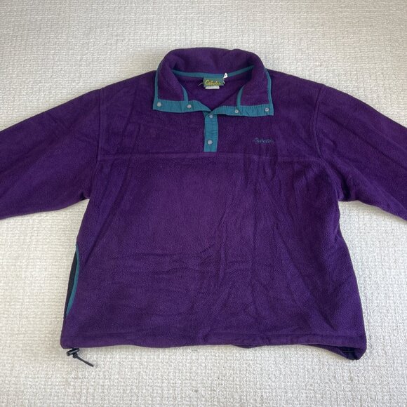 VTG Cabelas Sweater Mens Large Retro Purple Fleece Snap (Synchilla style) Read - Picture 9 of 16